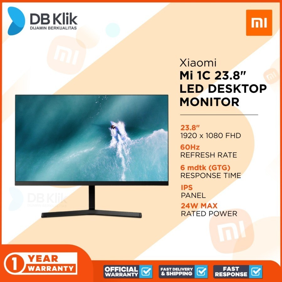 LED Monitor Xiaomi MI 1C 23.8&quot; 60Hz FHD HDMI - MONITOR DESKTOP MI 1C