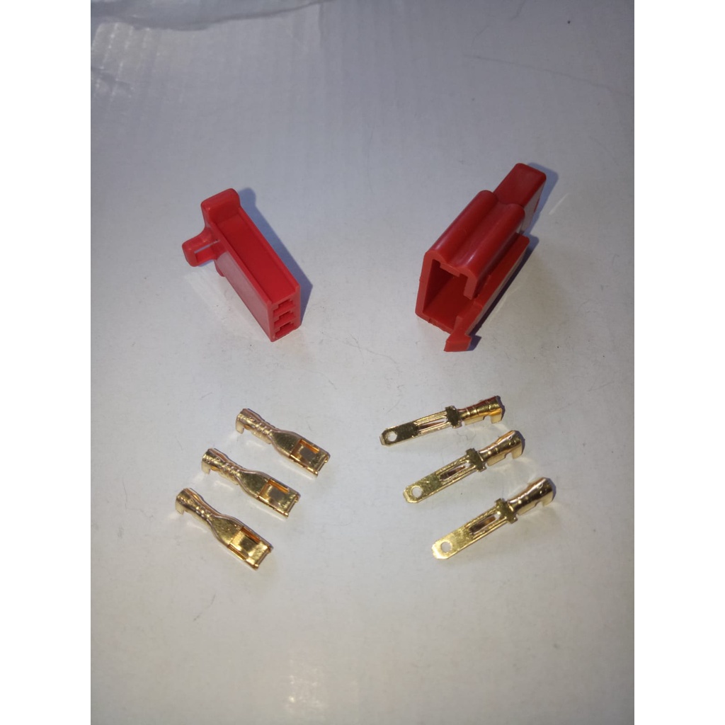 SOKET KABEL 3 PIN SKUN KECIL MERAH / SOCKET KABEL 3 PIN SKUN KECIL / KONEKTOR