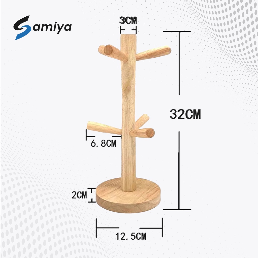 rak kayu gantungan gelas cangkir teh kopi / wooden coffee tea cup holder / solid wood tempat mug glass holder aesthetic