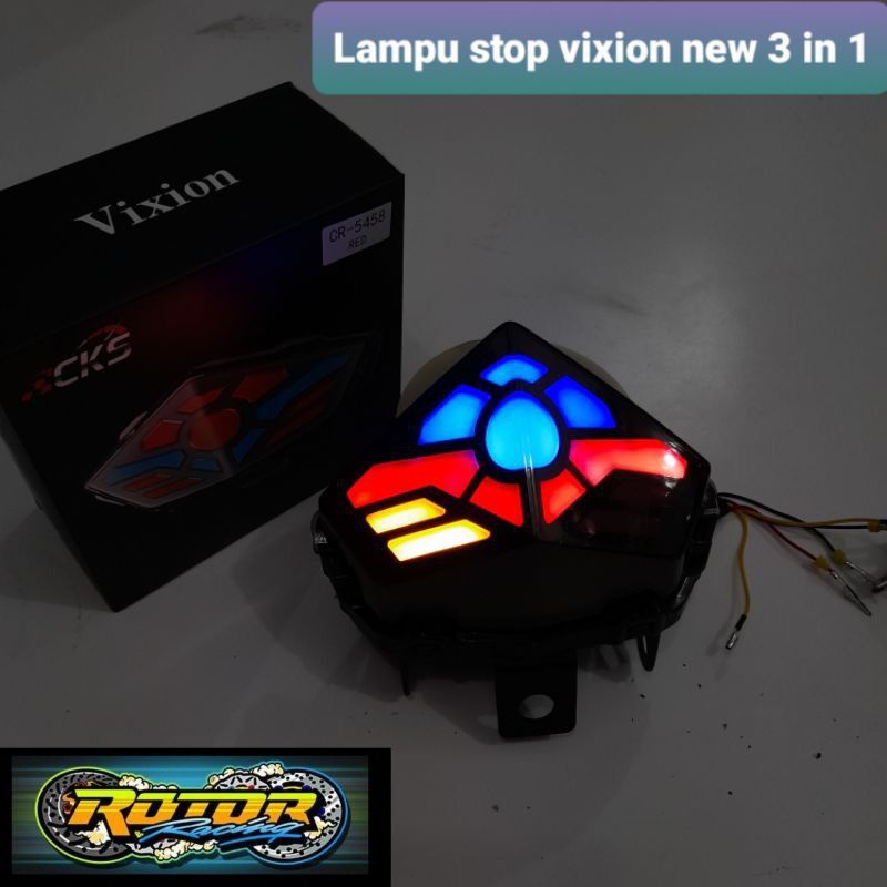 Lampu stop vixion new led 3 in 1 plus sein stoplamp led yamaha vixion new 3 in 1 plus sein pnp vixio