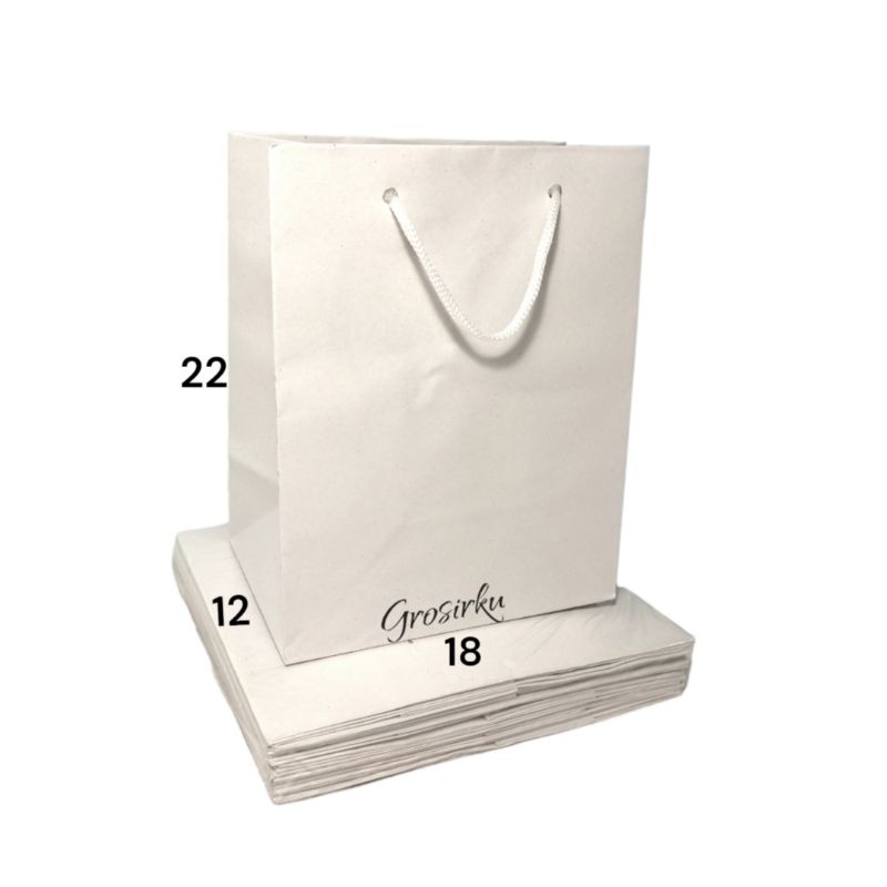 

Paper Bag Putih Uk R5 18x12x22 1 Lusin (ISI 12)