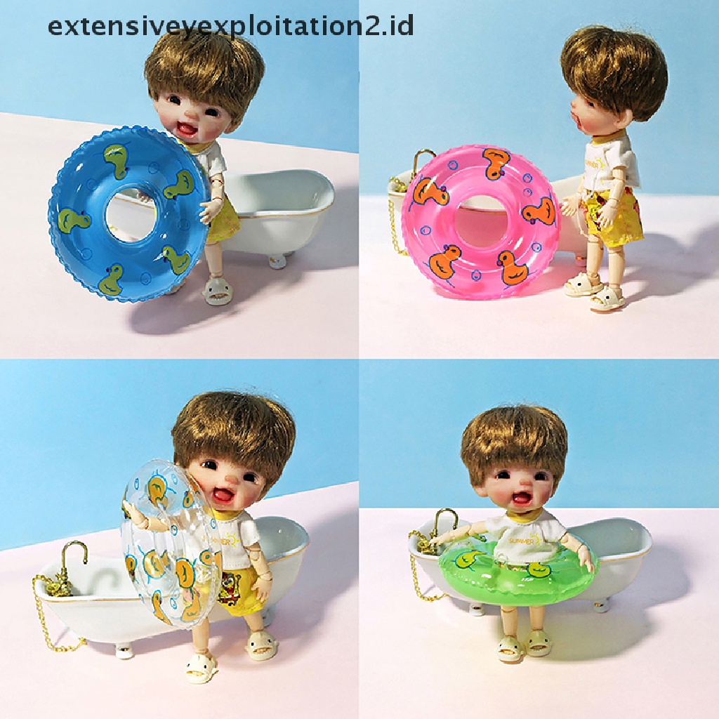 2 Pcs Miniatur Ban Renang Bentuk Bebek Untuk Rumah Boneka