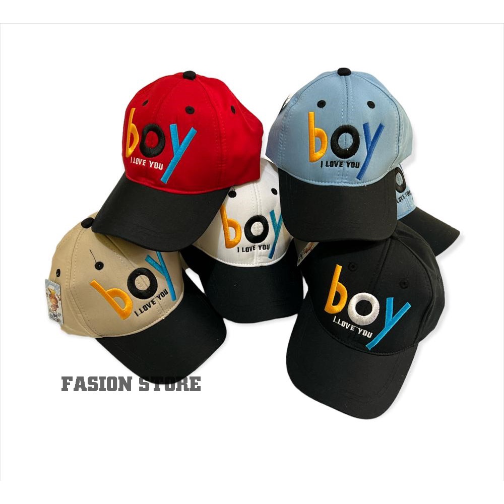 topi anak BOY I LOVE YOU terbaru model korea keren buat umur 2-8 tahun