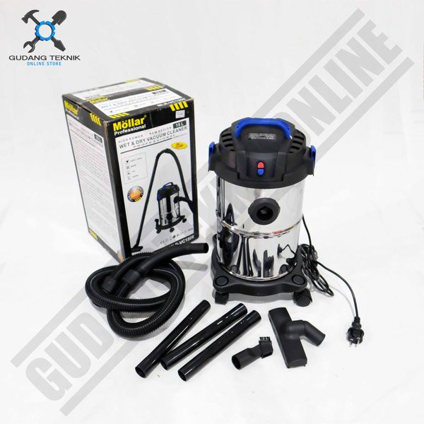 Vacuum Cleaner Wet &amp; Dry 15Liter MLR-VC1508 MOLLAR / Mesin Vakum Penyedot Sedot Debu Kotoran Basah Dan Kering 15 Liter MLR VC1508 MOLLAR