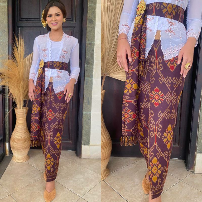Kebaya Bali By Ani Kamen Endek Katun + Selendang