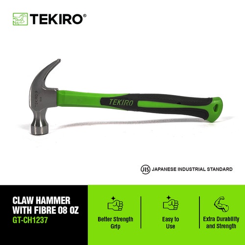 TEKIRO CLAW HAMMER WITH FIBRE 08 OZ / PALU KAMBING