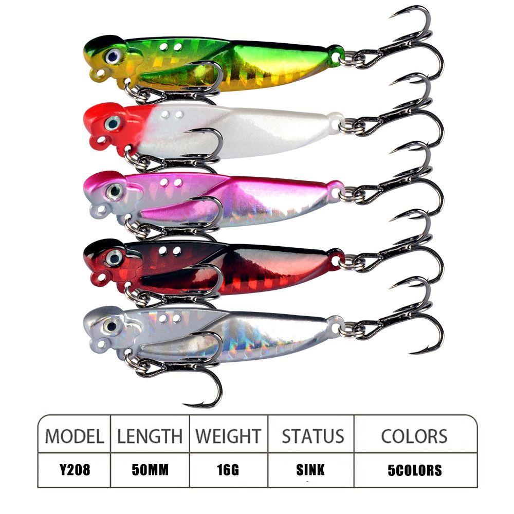 Top Fishing Metal VIB Lures Umpan 5cm 16g Memimpin Casting Bass Hook Vivid Spoon Lure
