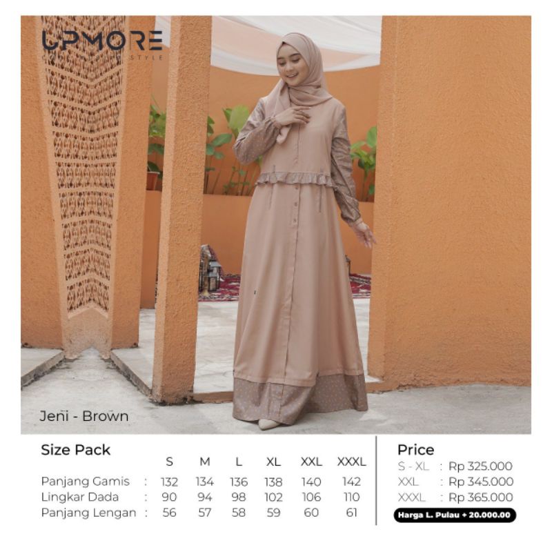 [COD] UPMORE JENI Gamis Wanita || ORIGINAL || Upmore Jeni Brownie