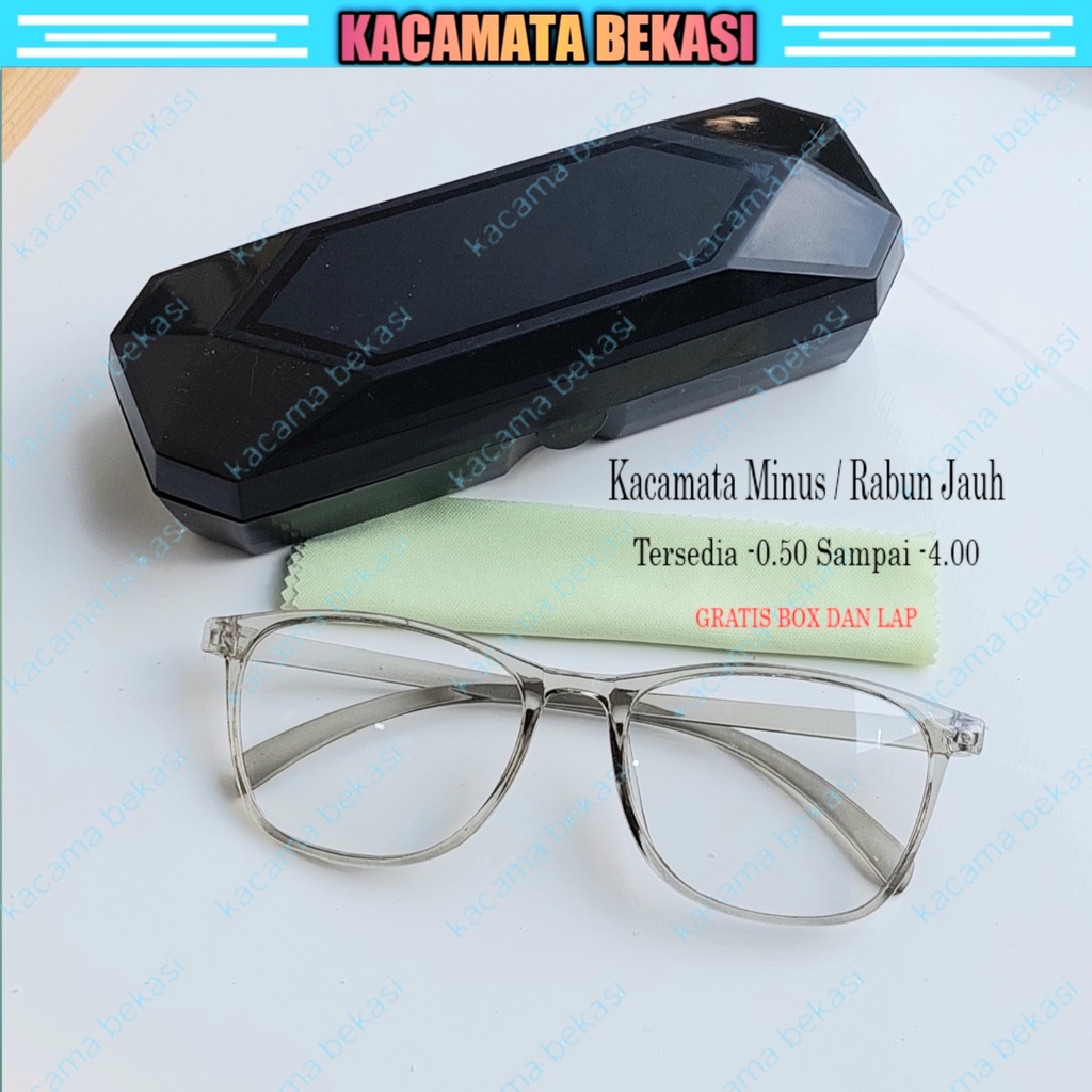 Kacamata MINUS Pria Wanita - Kacamata Gaya Hitam Fashion Lensa MINUS