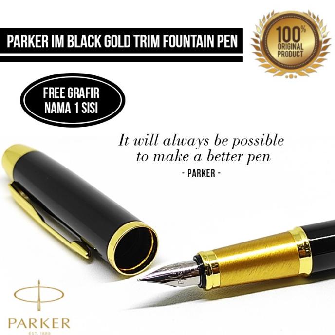 

TERMURAH PARKER IM BLACK GOLD TRIM FOUNTAIN PEN ORIGINAL /ALAT TULIS AESTHETIC/ALAT TULIS SEKOLAH/ALAT TULIS SET/ALAT TULIS LENGKAP/ALAT TULIS ANAK/ALAT TULIS LUCU