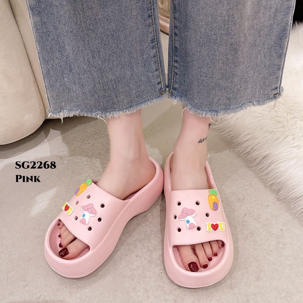 WYN SANDAL WEDGES MUSHROOM CARROT SG2268