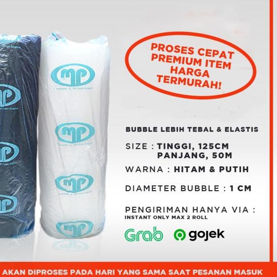 

BUBBLE WRAP ROLL 50 METER HITAM PUTIH BUBLE WRAP MULIAPACK MULIA PACK - MP ORG - Putih