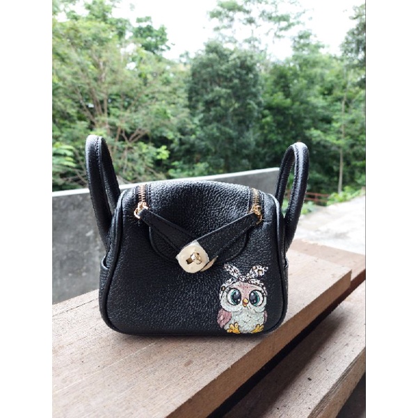 Tas Selempang Wanita Lukis dan Pahat Tangan Kulit Asli Genuine Leather Bag