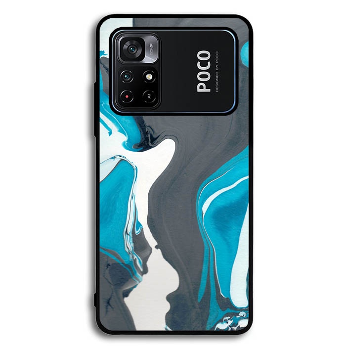 Hardcase Casing Hp Case Xiaomi Poco M3 M4 Pro Marble Pattern Glacier YD0187