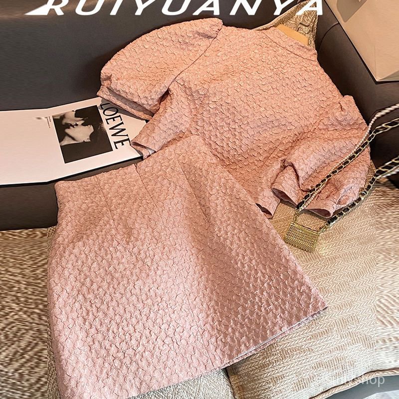 #Sisjuly# Setelan gaya pengadilan vintage baru wanita wanita bordir atasan pendek setengah rok tubuh