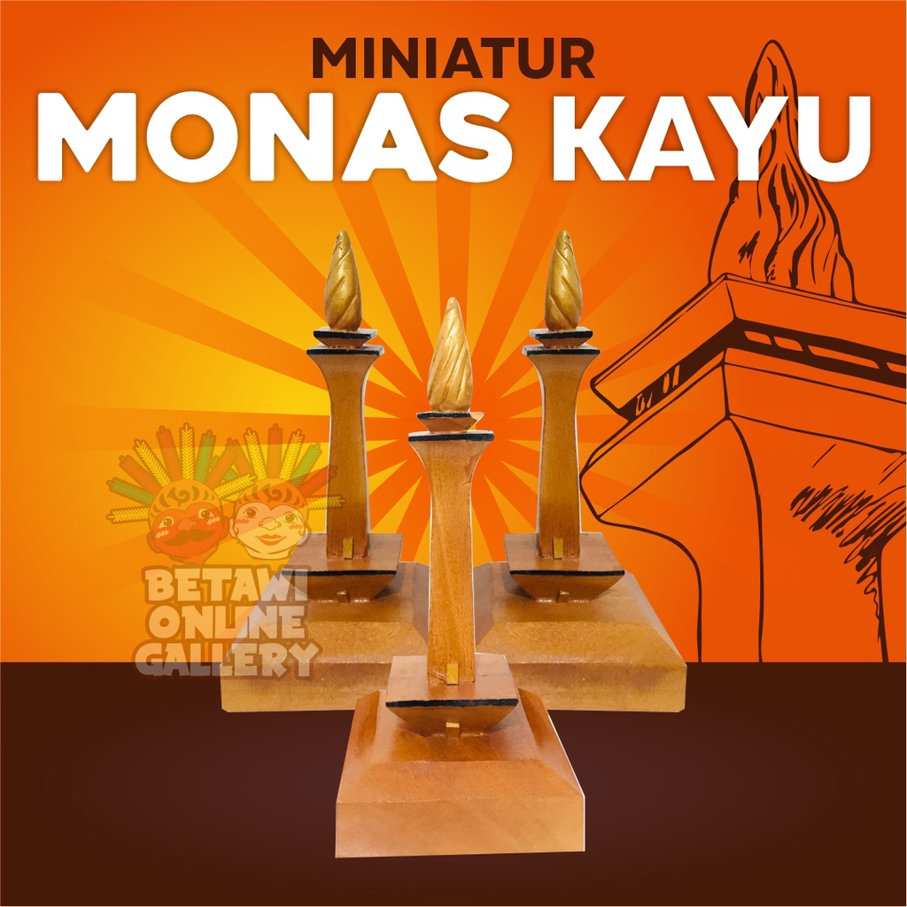 Miniatur Monas Kayu