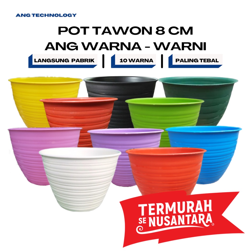 Pot Tawon Putih Hitam Merah Bata 8 cm WARNA - WARNI ANG Tanaman Termurah se-Indonesia 8 10 12 14 15 18 21 24 27 30