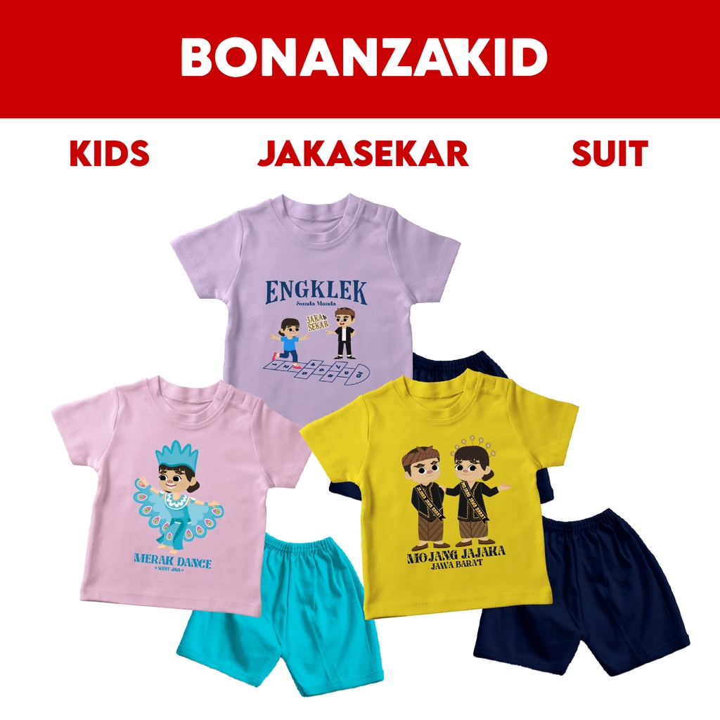 Setelan Bayi &amp; Anak Jakasekar 6 Bulan - 8 Tahun Seri Jawa Barat Merak Dance Bahan Katun Combed 30s Premium