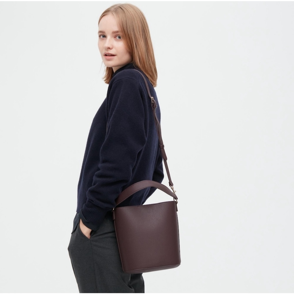 Tas Uniqlo Bahu Bucket Faux Leather