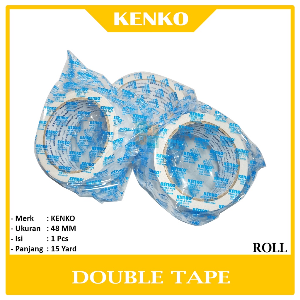 

KENKO - Double Tape 2 Inch 48mm 15 Yard Isolasi Bolak Balik - Roll
