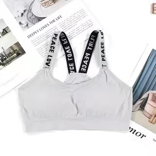 Pakaian Dalam Wanita Bra Polos Yoga Bra Push Up Tanpa Kawat Sport Bra-bra-9 grey