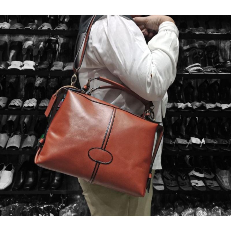 premium tas kulit wanita bahan kulit sapi kualitas tinggi cantik murah berkualitas size besae 2in1 tas bahu dna selempang