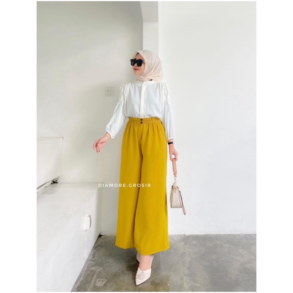 KULOT CRINKLE HIGHWAIST FLOWY KALLYOUTFIT / celana kulot crinkle / celana kulot crinkle premium / celana kulot crinkle jumbo / celana kulot crinkle airflow / celana kulot crinkle kancing 2