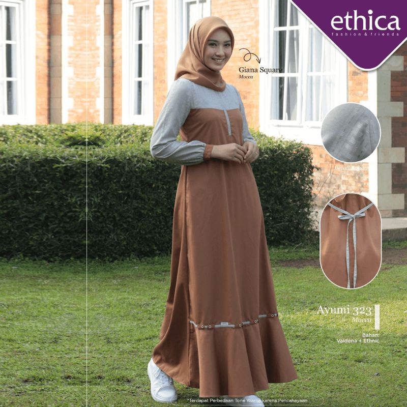 Gamis ethica ayumi 323 mocca - BISA COD