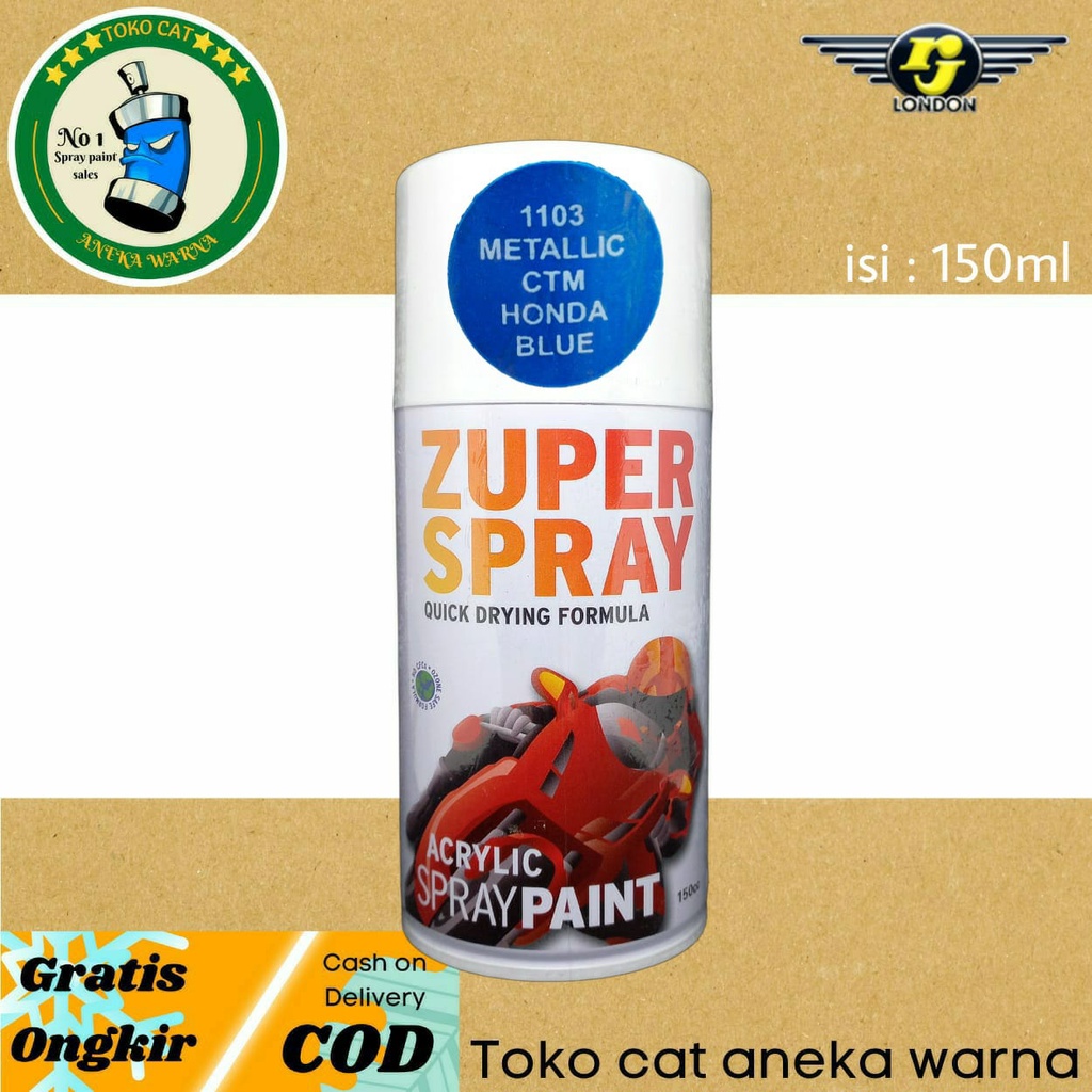 cat semprot 150cc metallic metalik CTM honda blue biru zuper spray produk dari rj london sprqy paint pilok pilox