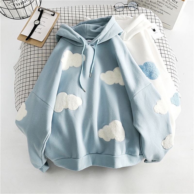 CLOUD MOON SWEATER HOODIE OVERSIZE - SWEATER WANITA KOREAN STYLE BIG SIZE KEKINIAN