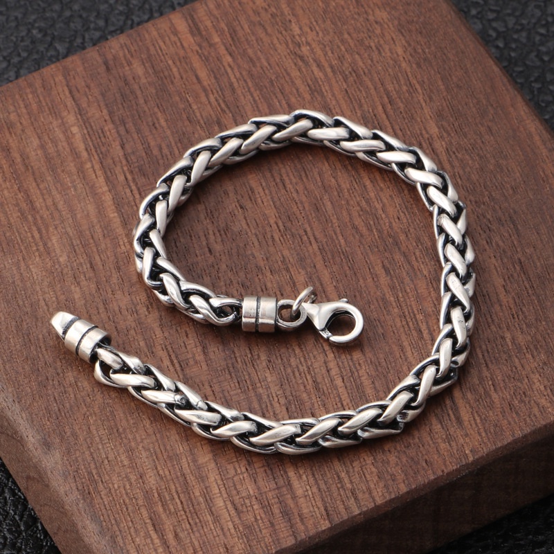 Gelang Desain Cakar Naga Bahan Stainless Steel Warna Silver Untuk Pria