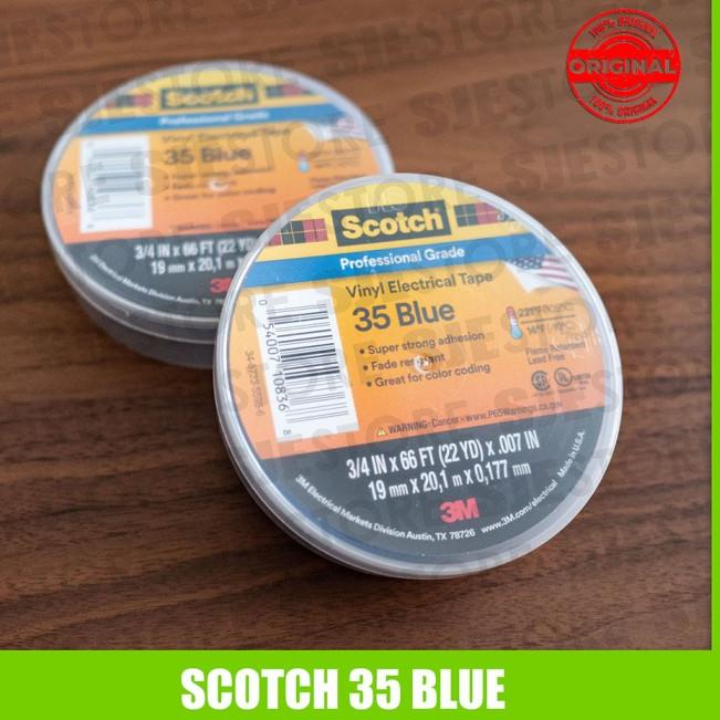 Isolasi Listrik 3M Scotch 35 Vinyl Electrical Tape Biru