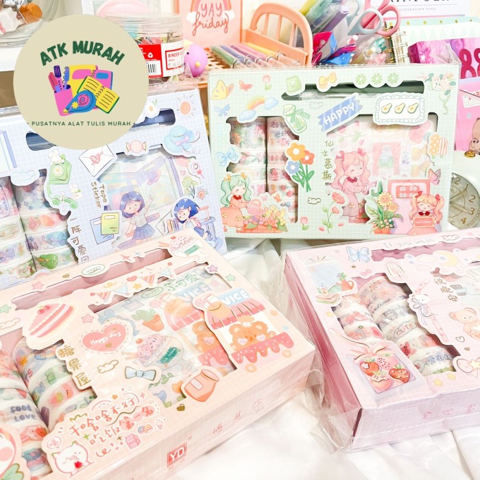 

Selotip Paket Stickers Dengan Washi Tape Yd-Szkd Selotip Gambar Dan Pisau