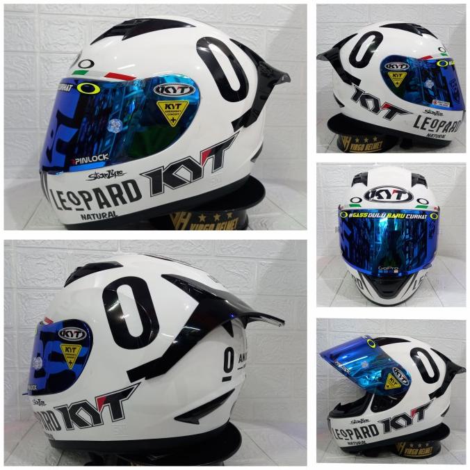Helm Kyt R10 Solid Black Doff|Matt+Visor Iridium+Spoiler Paket Ganteng