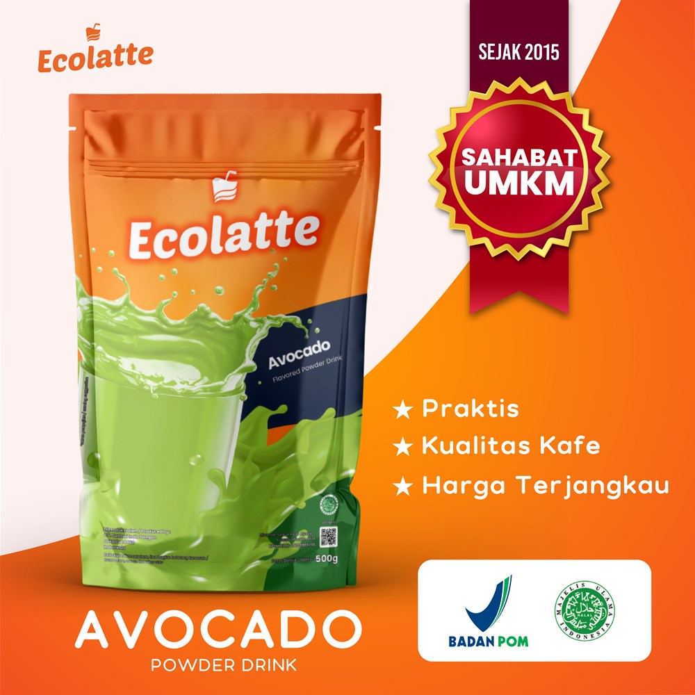 [1 KG] ECOLATTE AVOCADO 1 KG POWDER DRINK Bubuk Minuman Enak Rasa Alpukat Halal BPOM