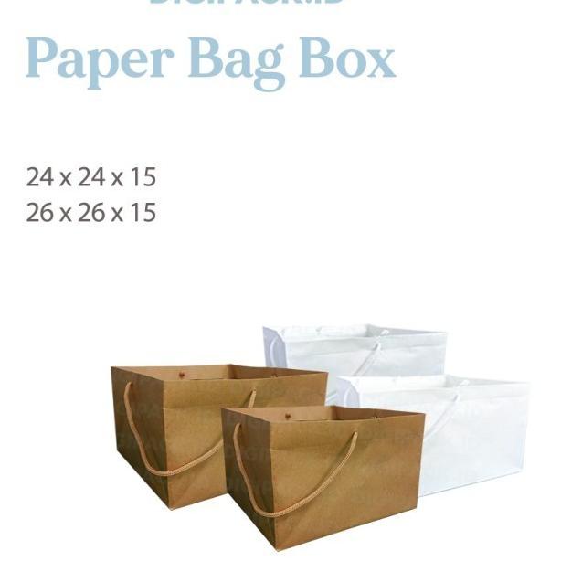 

[Digipack] Brown Paper Bag Cake Box 24 x 24 x 15 | Kantong Kertas
