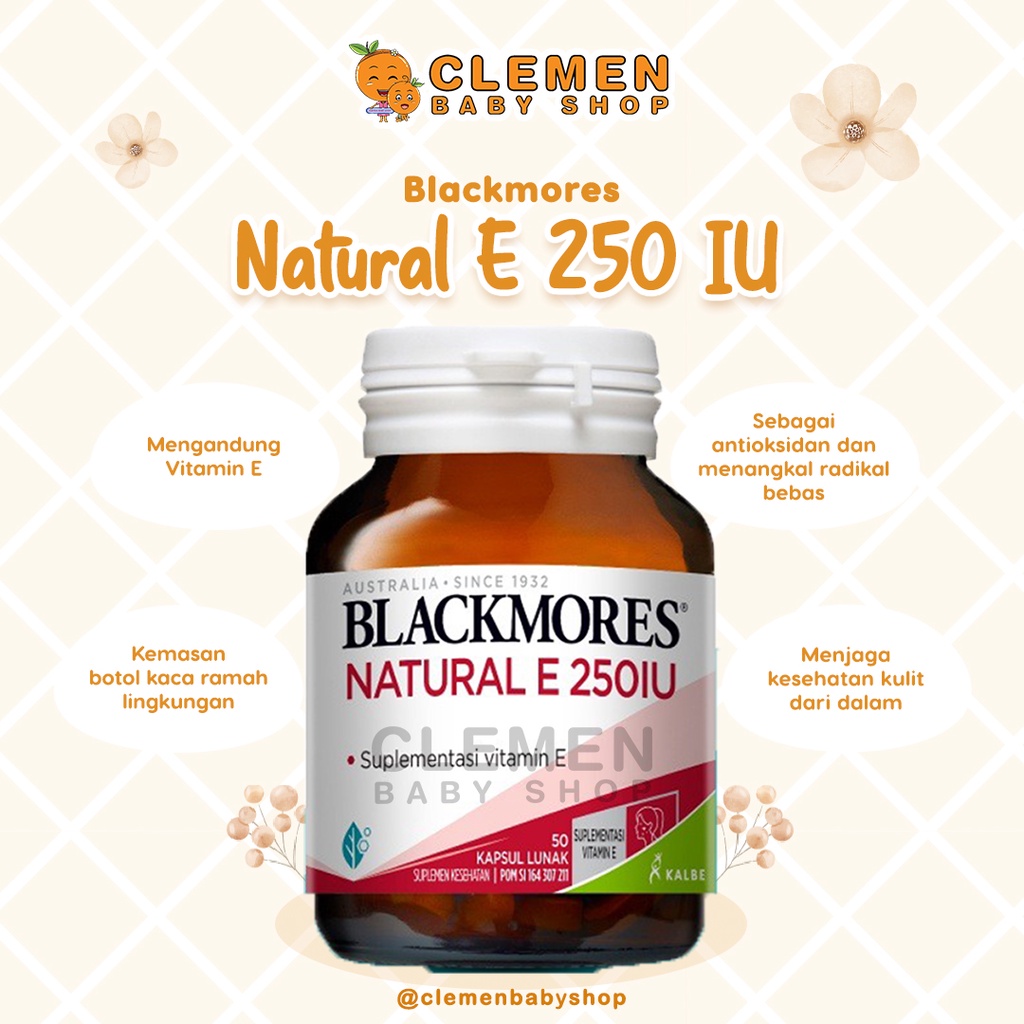 Jual Blackmores Natural E 250 IU ( 50 Kapsul ) | Shopee Indonesia