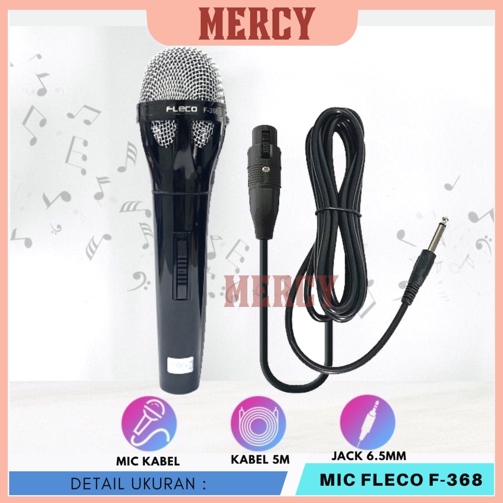 Microphone Kabel 5 METER / MIC DYNAMIC / Mic Kabel Karaoke Kabel Suara Jernih TYPE F-368/MIC KABEL MODER TERBARU FLECO