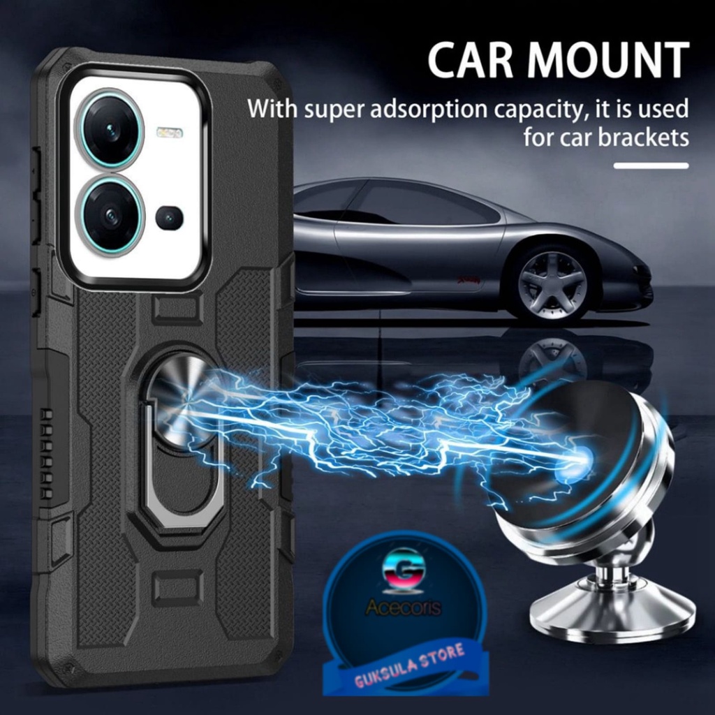 CASE SAMSUNG GALAXY A52 HARDCASE RING CARBON THUNDER TERBARU