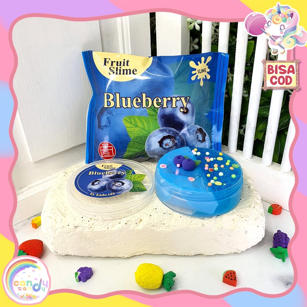 Slem buah / slime fruit with new packaging plus extra topping dan clay by CANDYCANDY.idn