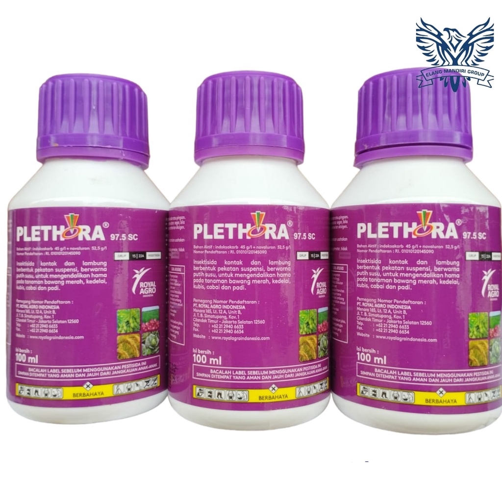 Insektisida Plethora 97.5SC 100ml Bahan Aktif Indosakarb 45g/l + Novaluron 52.5g/l