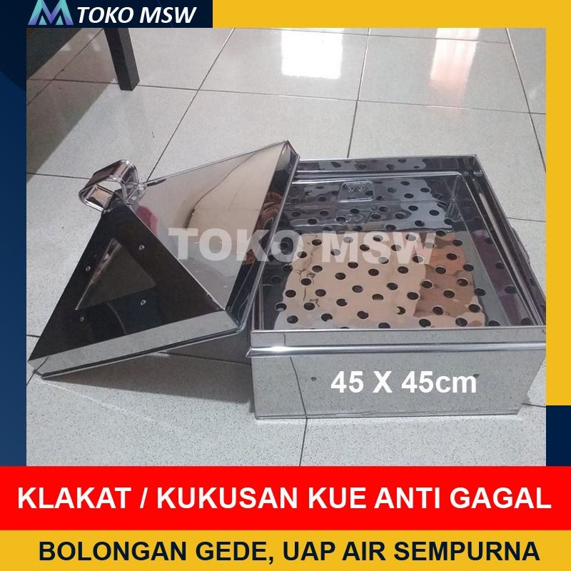 Klakat Kukusan Stainless Kotak 30 - 45 cm Panci Kukus Dimsum Somay