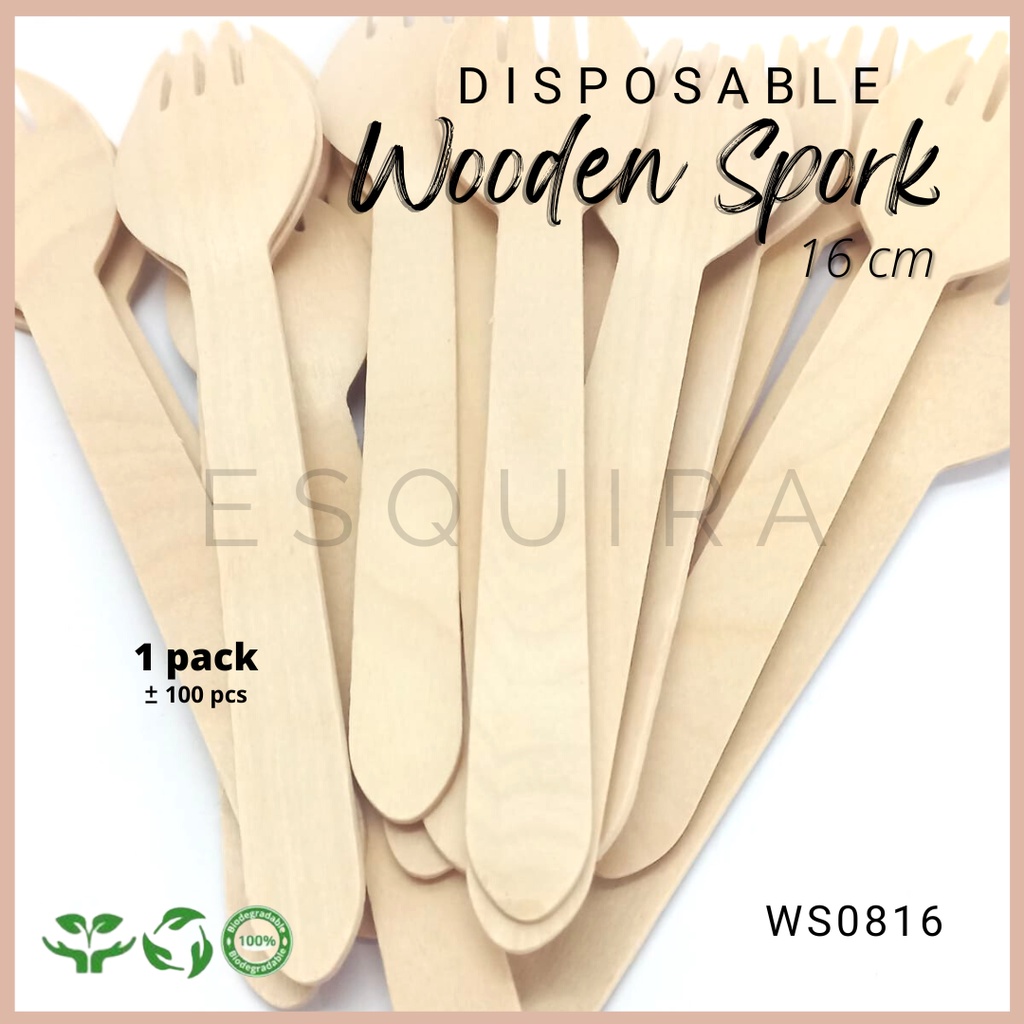 Wooden Spork / Garpu Cake / Garpu Kayu 16 Cm / 100 Pcs / WS0816