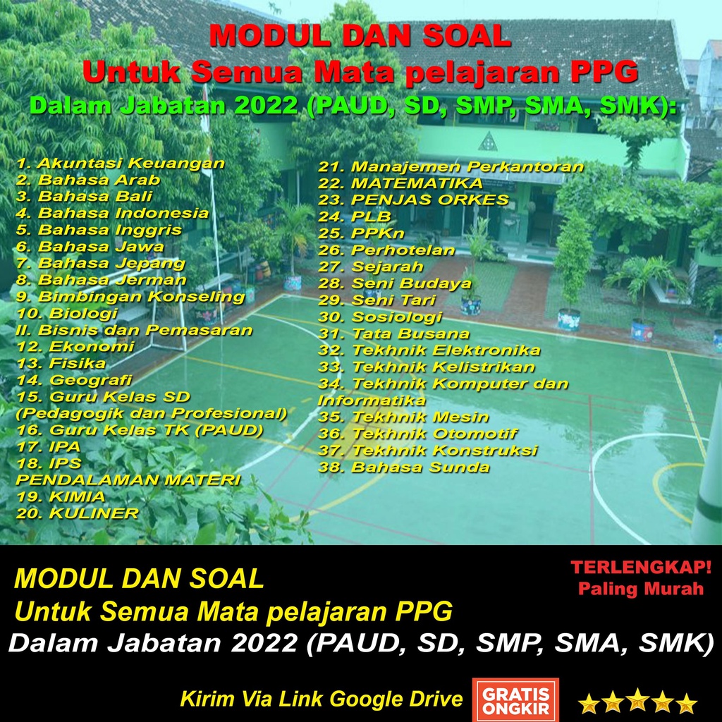 Modul dan Soal Pendalamam Materi PPG Daljab Untuk Semua Mata Pelajaran 2022 (PAUD, SD, SMP, SMA, SMK