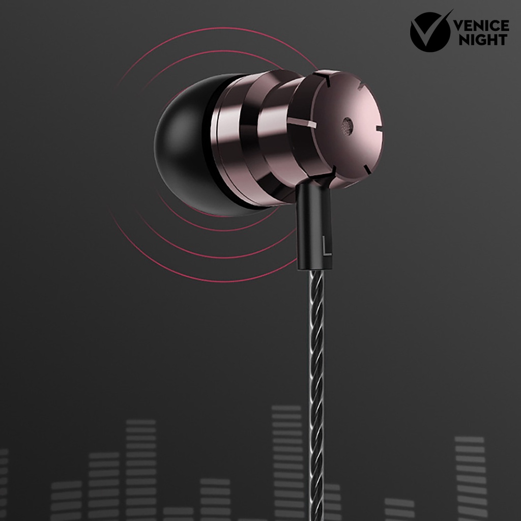 (VNEP) (Berkabel) Earphone Universal Noise Reduction In-ear Earbuds Stereo Headphone dengan Mic untuk Ponsel Type-C