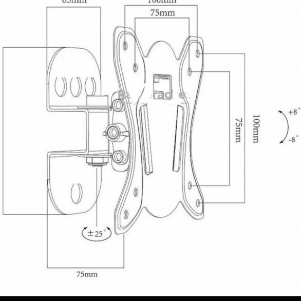Braket Tv monitor 14" - 29" inc swivel universal