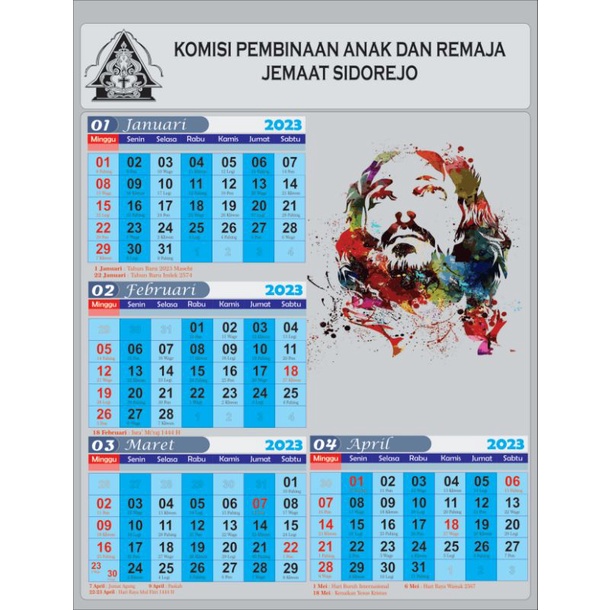 

( minimal order 5 pcs ) KALENDER 2024 CUSTOM A3+, KALENDER ISI 4 PER HALAMAN