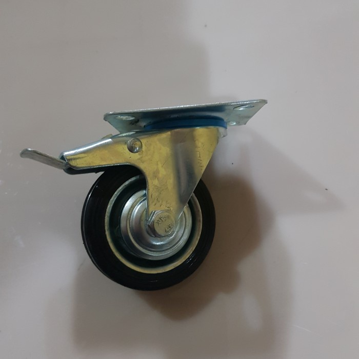 Jual Roda Kastor Roda Troley Karet Etalase Rak Grobak Inch Muter Rem Shopee Indonesia