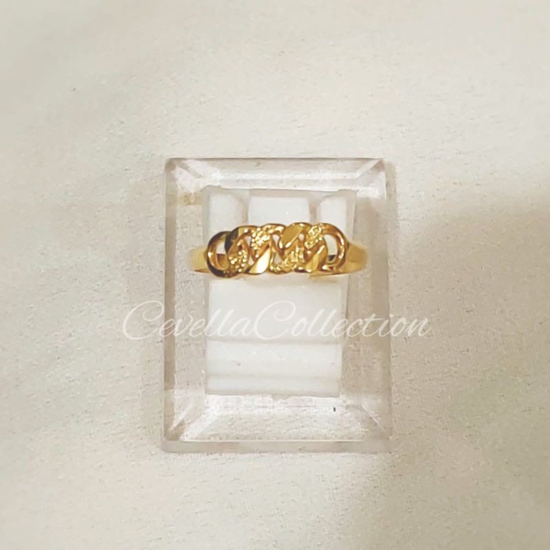 Cincin Belah Mata Putih Emas Muda 1 Gram