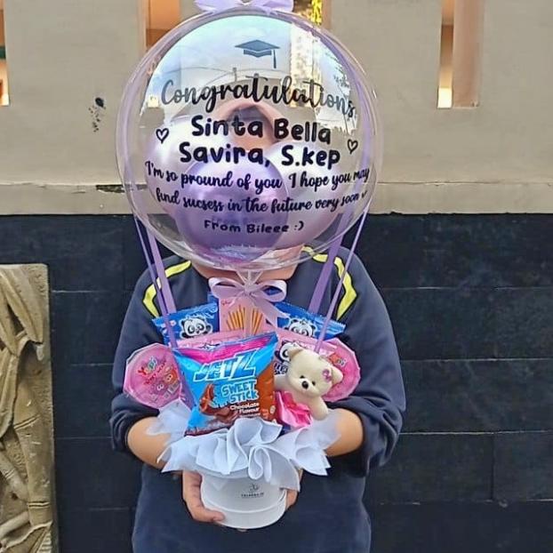 small box balon bunga bouquet bucket balon bloom box buket - gold, KIRIM BESOK